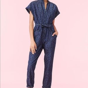 NWT Rebecca Taylor Denim Jumpsuit XL